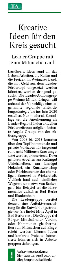 Thüringer Allgemeine vom 21.02.2015