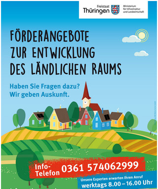 Hotline zu Förderprogrammen für den ländlichen Raum, Thüringer Ministerium für Infrastruktur und Landwirtschaft  - Akademie Ländlicher Raum Thüringen