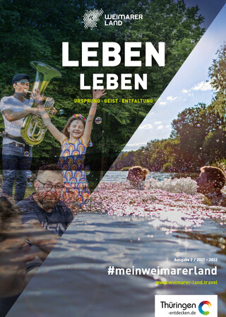 Deckblatt des Magalog "Leben leben" (Weimarer Land Tourismus e.V.)