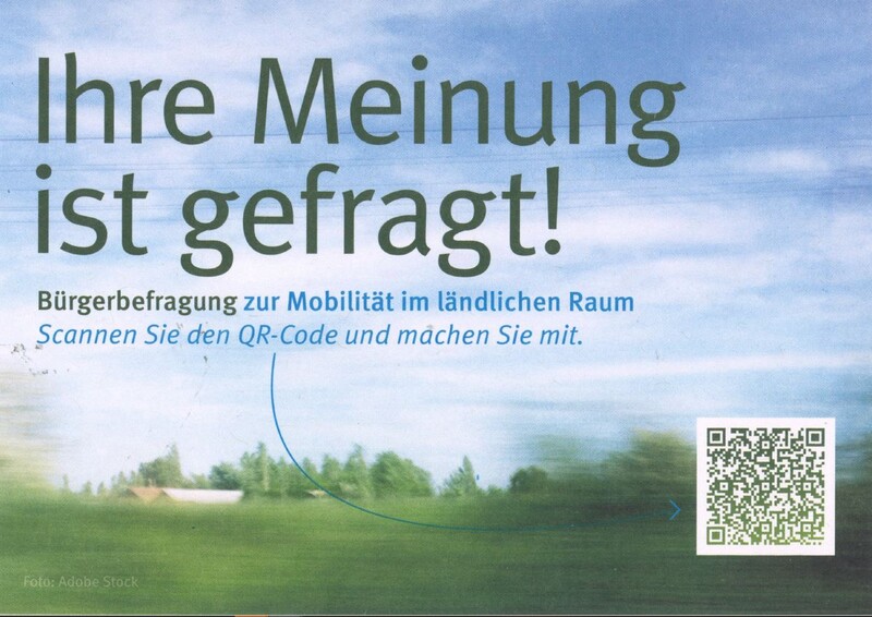Umfrage TMIL - Mobilität im ländlichen Raum, Bild: Thüringer Ministerium für Infrastruktur und Landwirtschaft
